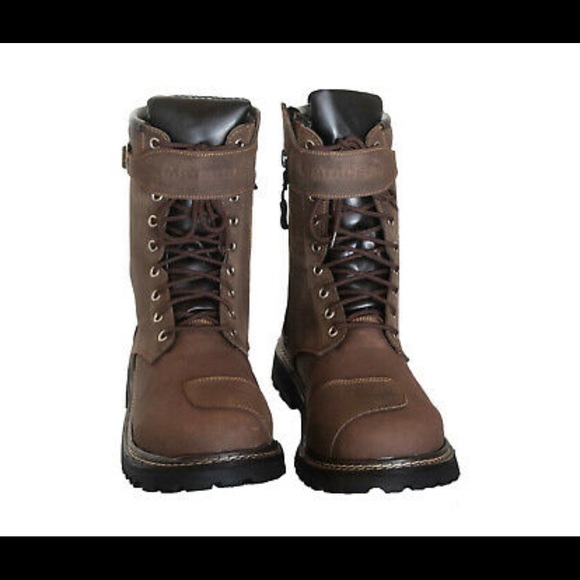 Men Military Motorcycle Biker Combat Riding Ankle Leather Boots - Picture 2 of 10